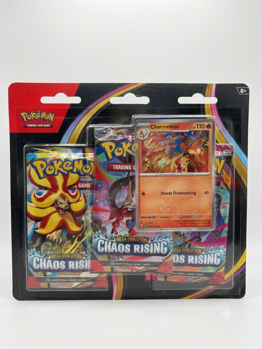 Pokémon TCG: Mega Evolution - Chaos Rising 3-Booster Blister Pack (Charmeleon Promo)